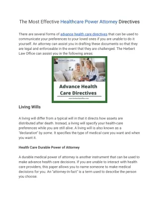 The Most Effective Healthcare Power Attorney Directives