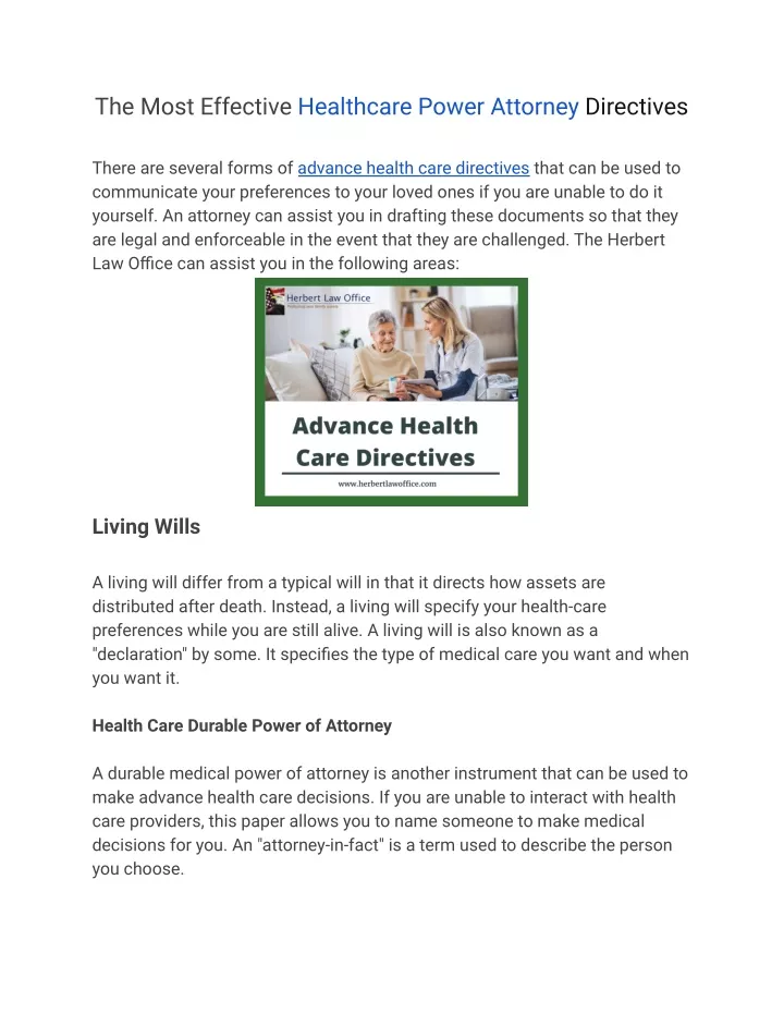 the most effective healthcare power attorney