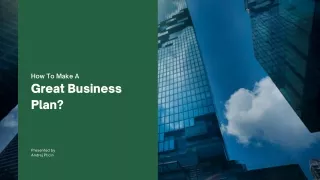 Andrej Pticin | 5 Tips For A Great Business Plan