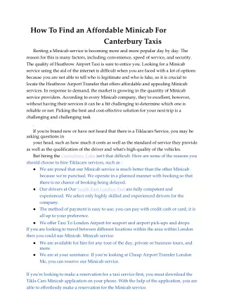 how to find an affordable minicab for canterbury