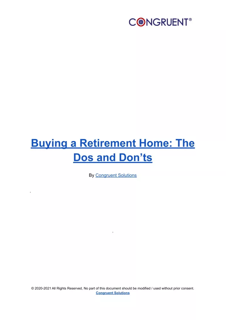 buying a retirement home the dos and don ts
