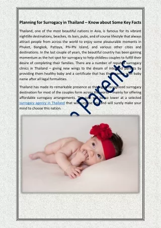 planning for surrogacy in thailand know about