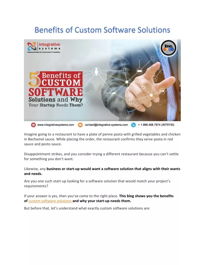 benefits of custom software solutions