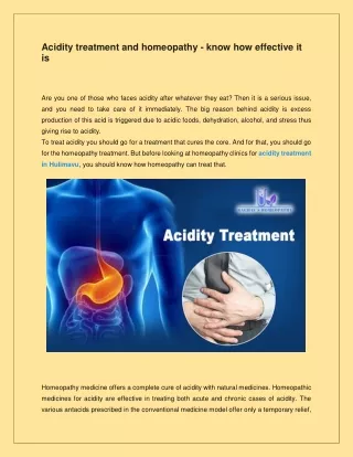 acidity treatment and homeopathy know