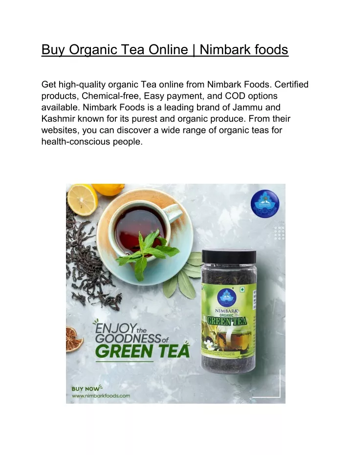 buy organic tea online nimbark foods