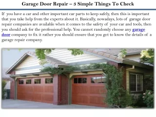 garage door repair 3 simple things to check