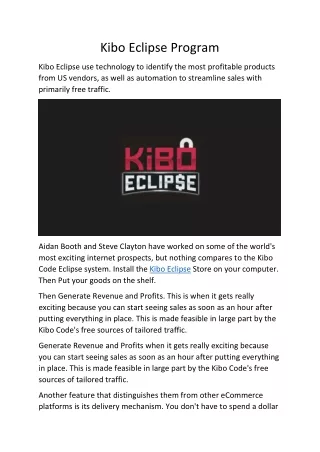 Kibo Eclipse program
