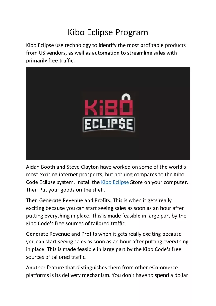 kibo eclipse program