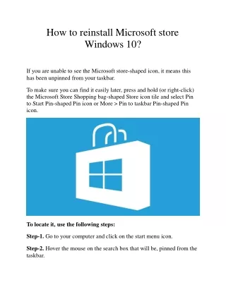 How to reinstall Microsoft store Windows 10