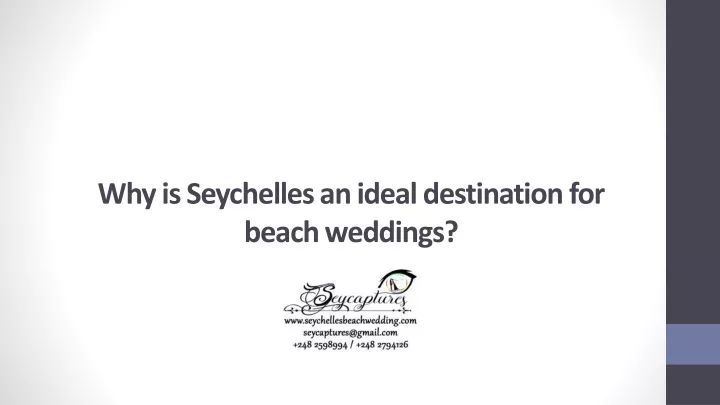 why is seychelles an ideal destination for beach weddings