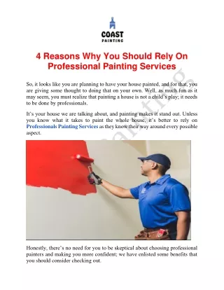 The Best Professional Painting Services - Coast Painting