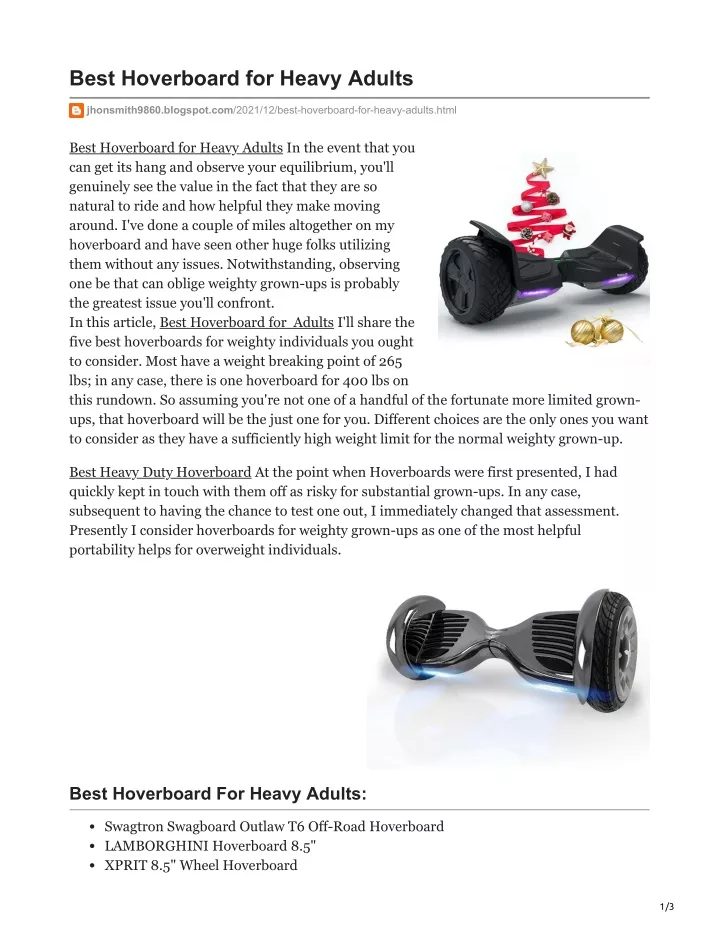 best hoverboard for heavy adults