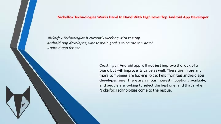 nickelfox technologies works hand in hand with