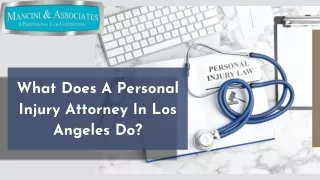 What Does A Personal Injury Attorney In Los Angeles Do?
