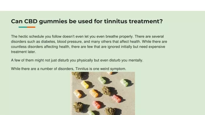 can cbd gummies be used for tinnitus treatment