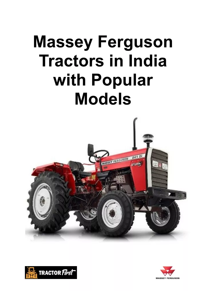 massey ferguson tractors in india with popular