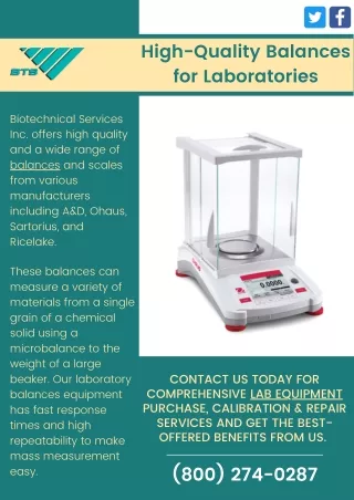 High Quality Balances for Laboratories