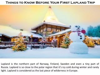 things to know before your first lapland trip