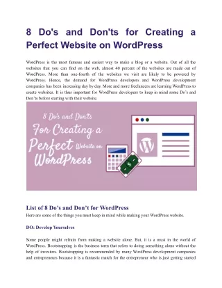 8 Do's and Don'ts for Creating a Perfect Website on Wordpress.docx
