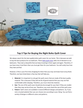 Top 3 Tips for Buying the Right Boho Quilt Cover