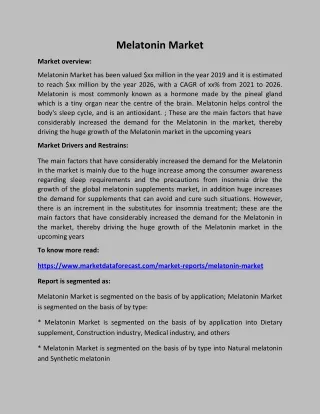 melatonin market