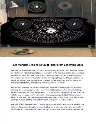 Get Mandala Bedding At Great Prices From Bohemian Vibes