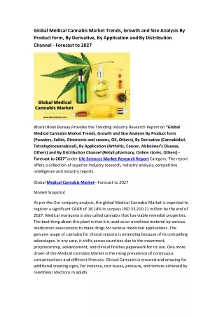 global medical cannabis market trends growth