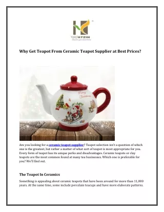 Why Get Teapot From Ceramic Teapot Supplier at Best Prices?