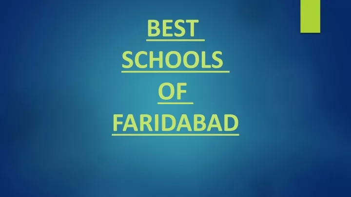 best schools of faridabad