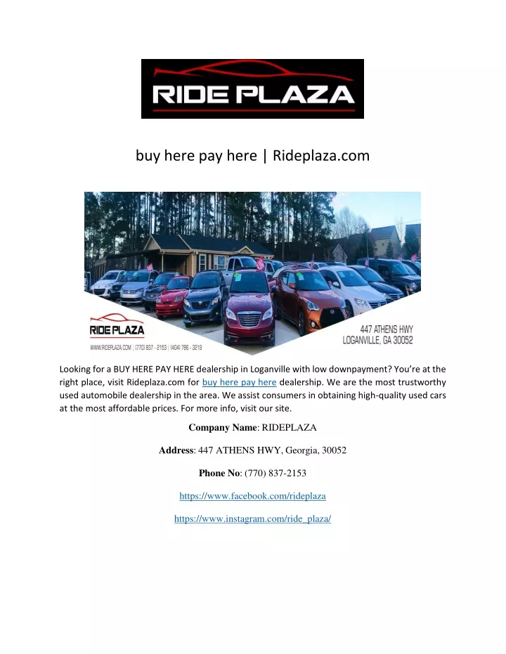 buy here pay here rideplaza com