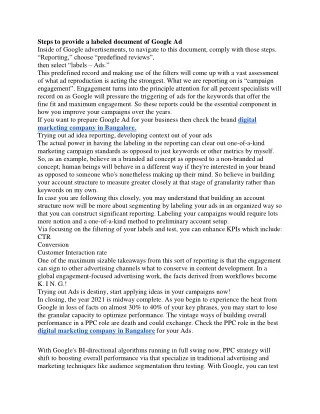 steps to provide a labeled document of google