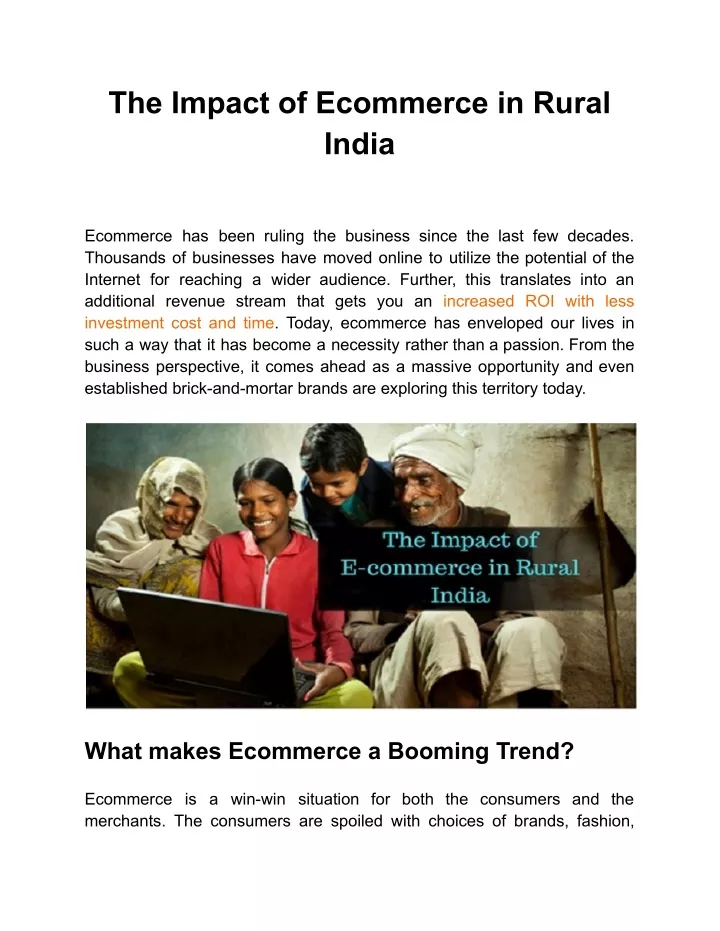 the impact of ecommerce in rural india