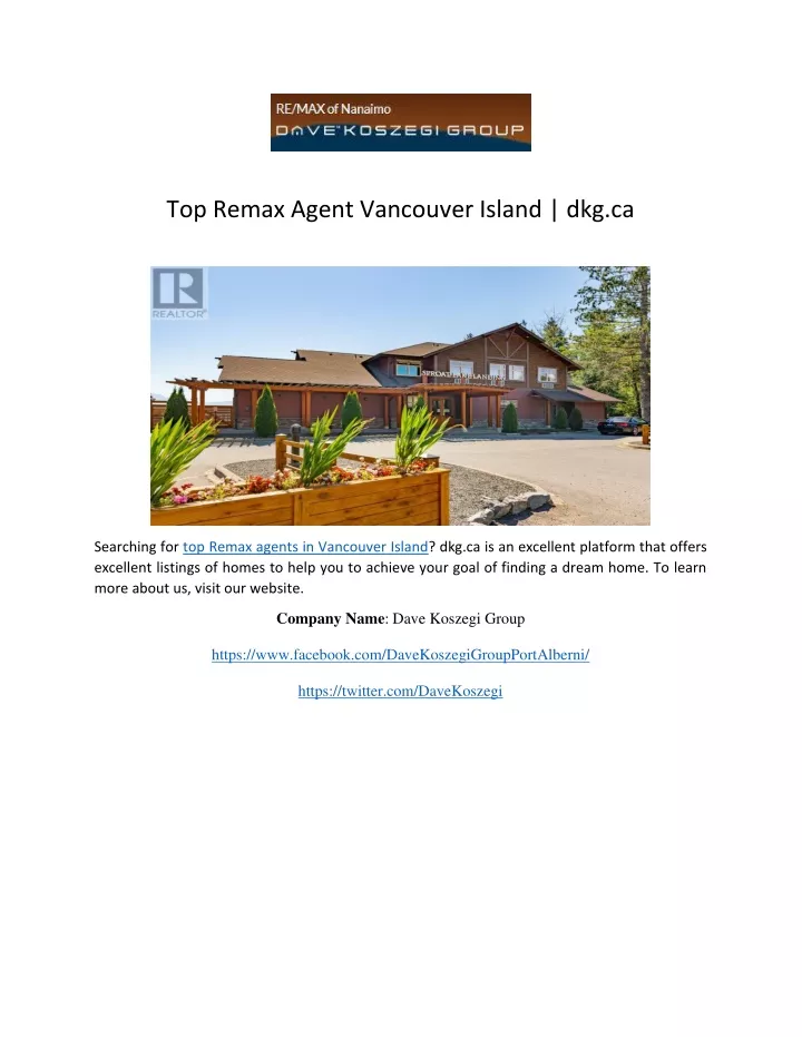 top remax agent vancouver island dkg ca