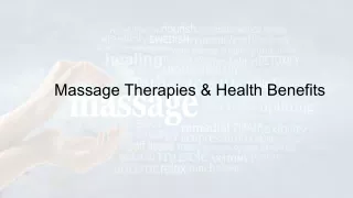 Massage Therapies & Health Benefit