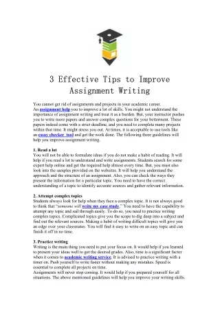 3 effective tips to improve 3 effective tips