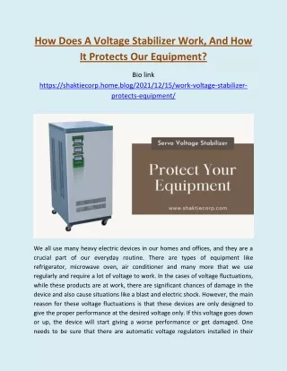 how does a voltage stabilizer work