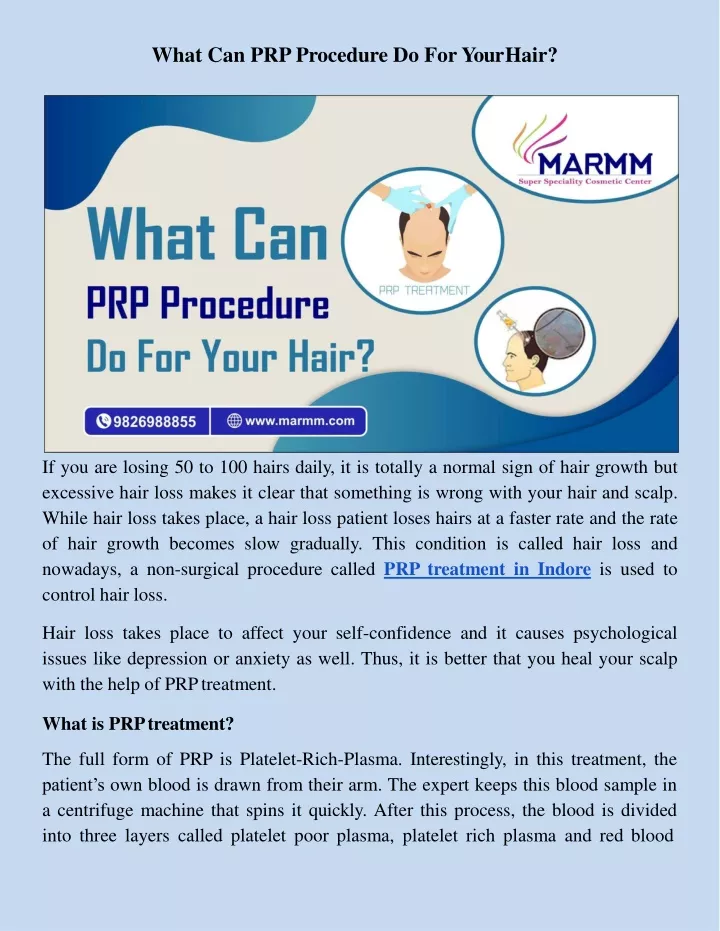 what can prp procedure do for your hair