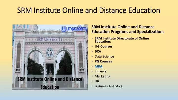 srm institute online and distance education