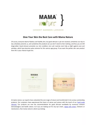Give Your Skin the Best Care with Mama Nature