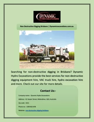 non destructive digging brisbane