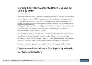 gaming controller market to reach