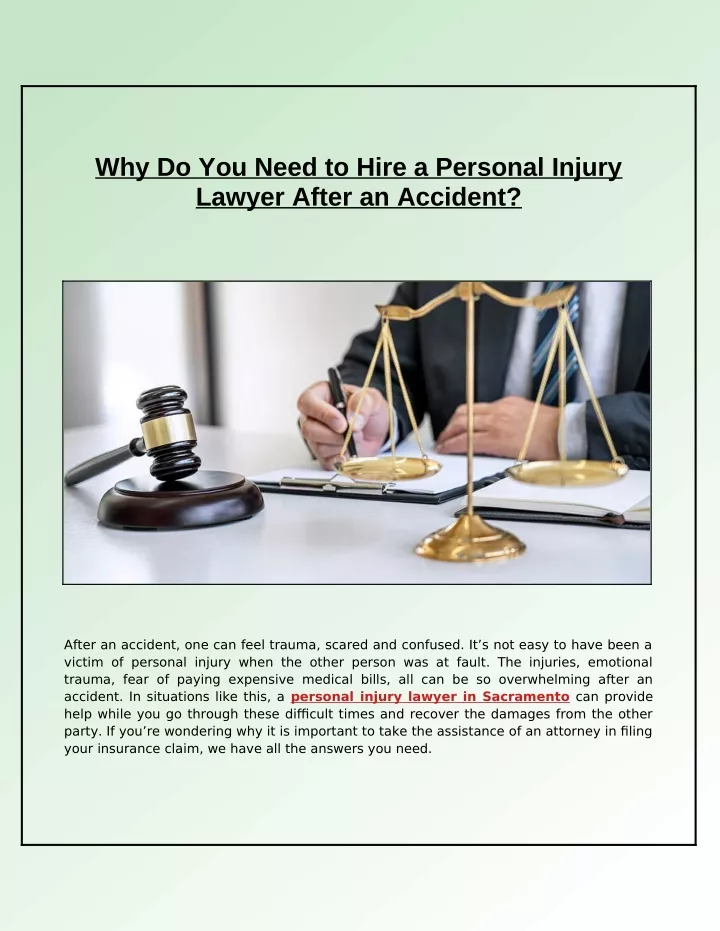 why do you need to hire a personal injury lawyer