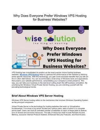 Why Everyone Prefer Windows VPS Hositng for Business Website_