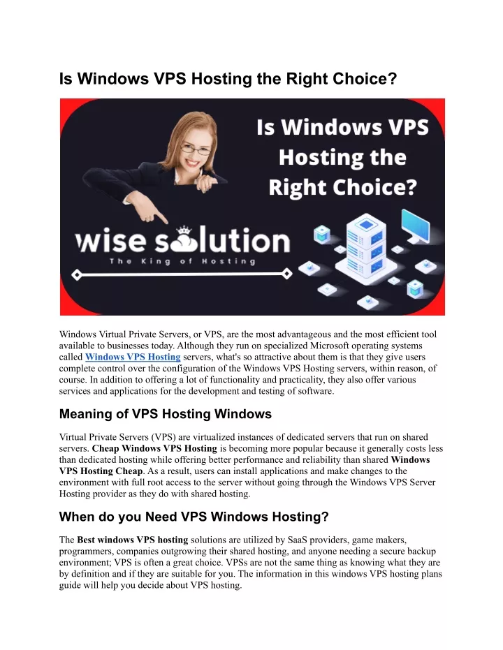 is windows vps hosting the right choice
