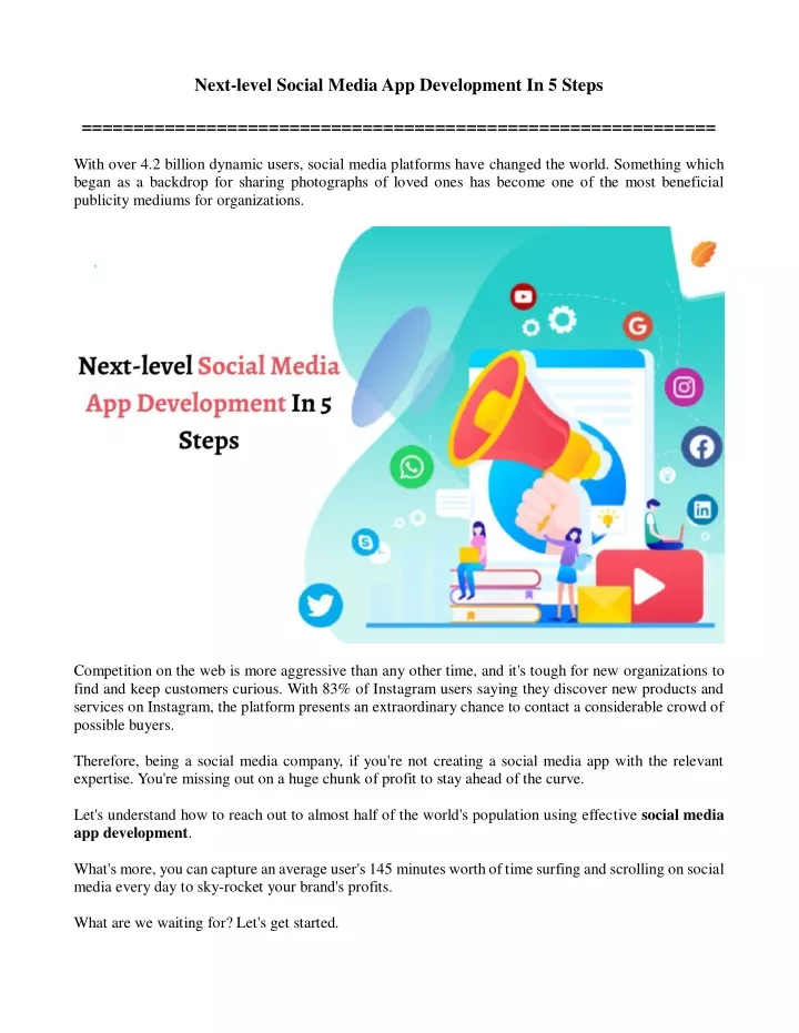 next level social media app development in 5 steps