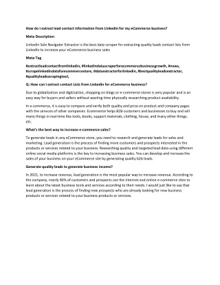 how do i extract lead contact information from