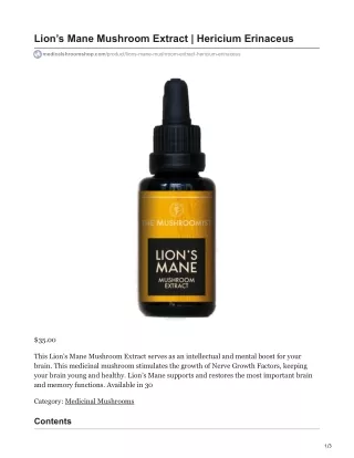 lion s mane mushroom extract hericium erinaceus