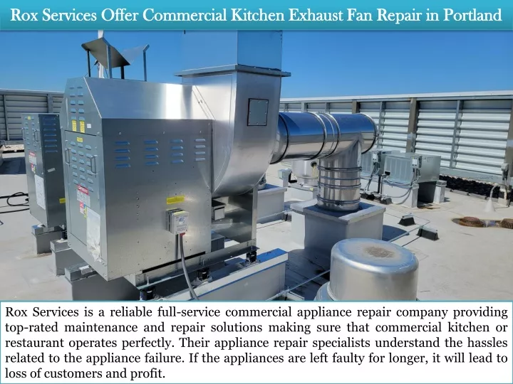 rox services offer commercial kitchen exhaust fan repair in portland