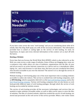 if you have come across the term web hosting