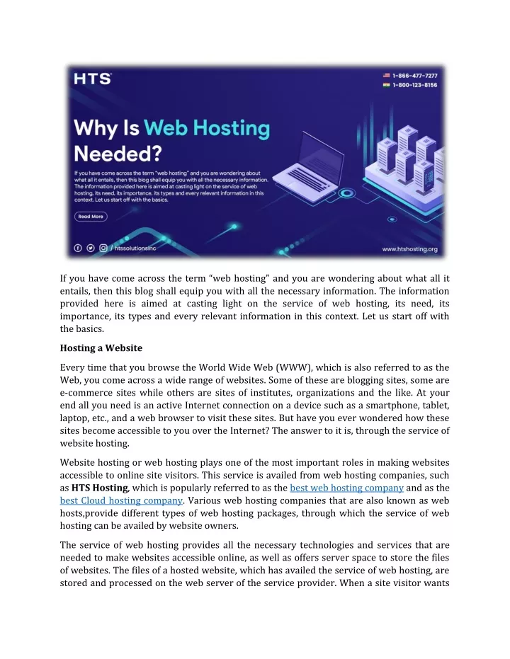 if you have come across the term web hosting